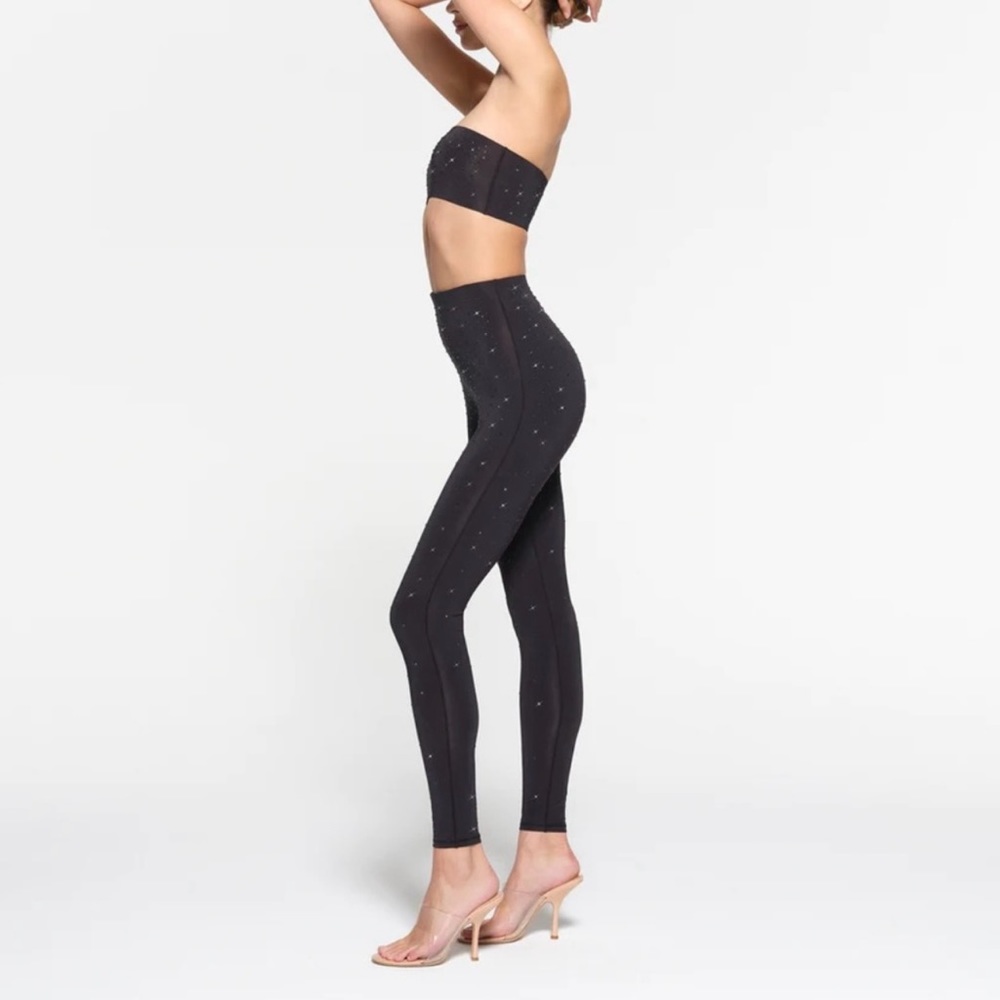 Jelly Sheer High-Waisted Leggings - Onyx - M Skims x Swarovski NEW NWT NWB